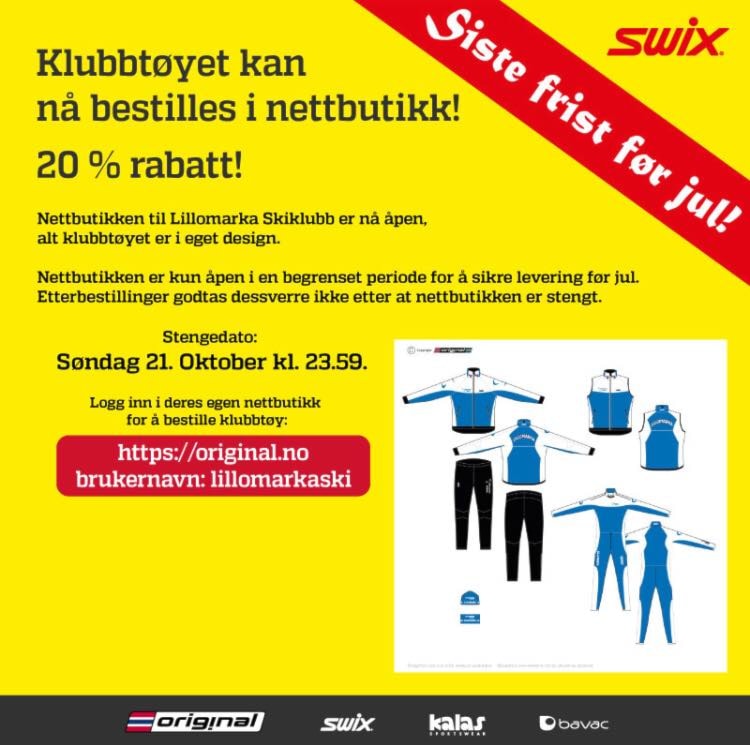 Bestilling av klubbtøy